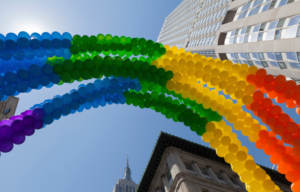 Rainbow LGBT balloons for a pride celebration