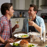 Couple having dinner.