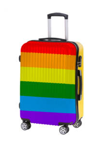 Rainbow suitcase for gay-friendly hotels
