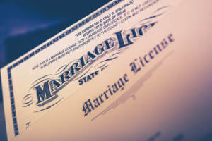 Marriage License Closeup