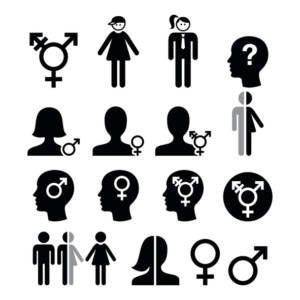 gender dysphoria concept icons