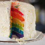 rainbow wedding cake