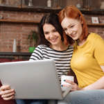 couple watching laptop