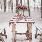 picnic table in the snow