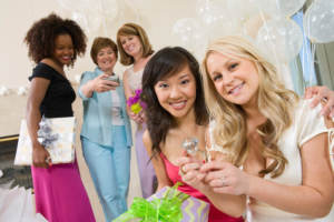 5 women at an engagement party