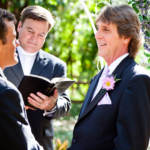 Minister officiating his first same-sex wedding for two men.