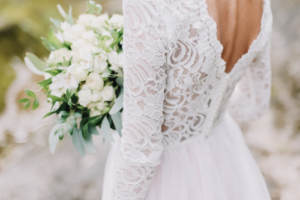 woman wearing a wedding dress