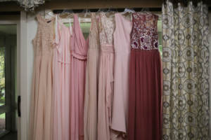 Bridesmaids dresses for a colorful pink wedding