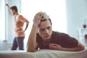 A gay couple having arguments 