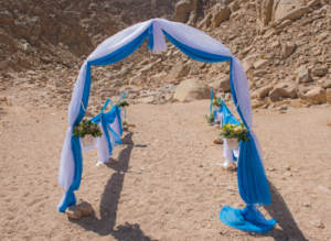 Wedding decorations for an off the grid ceremony