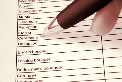 A wedding planning checklist