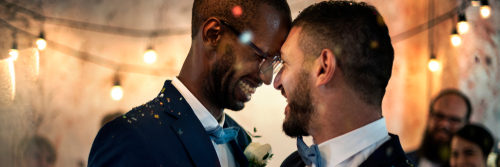 A gay couple blending various traditions into their wedding celebration.