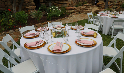 Table setting at indoor weddings