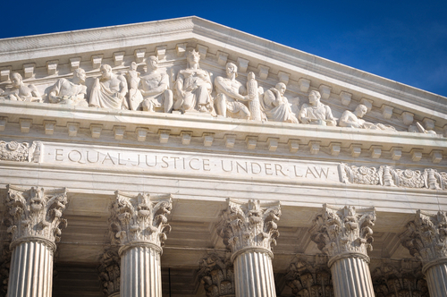 United States Supreme Court facade stating equal justice under law.