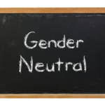 gender-neutral written on a blackboard