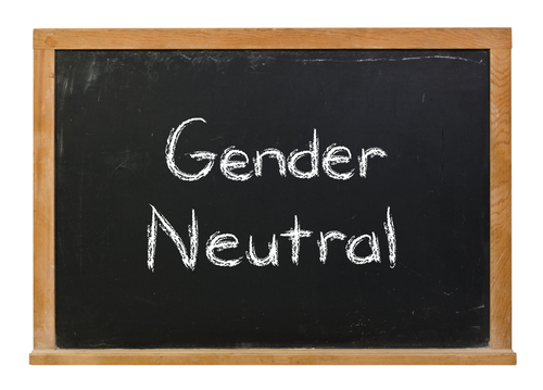 gender-neutral written on a blackboard